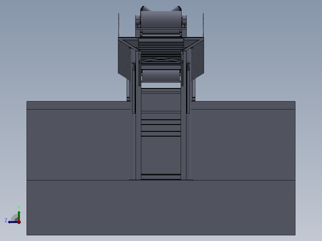 71m带宽1.6m带式输送机整机图纸3D模型右视图