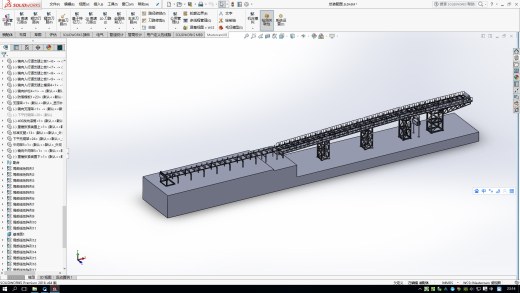 71m带宽1.6m带式输送机整机图纸3D模型缩略图