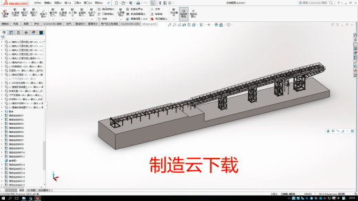 71m带宽1.6m带式输送机整机图纸3D模型缩略图