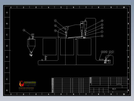 蜗壳式40t／h粉煤灰分选系统流程图