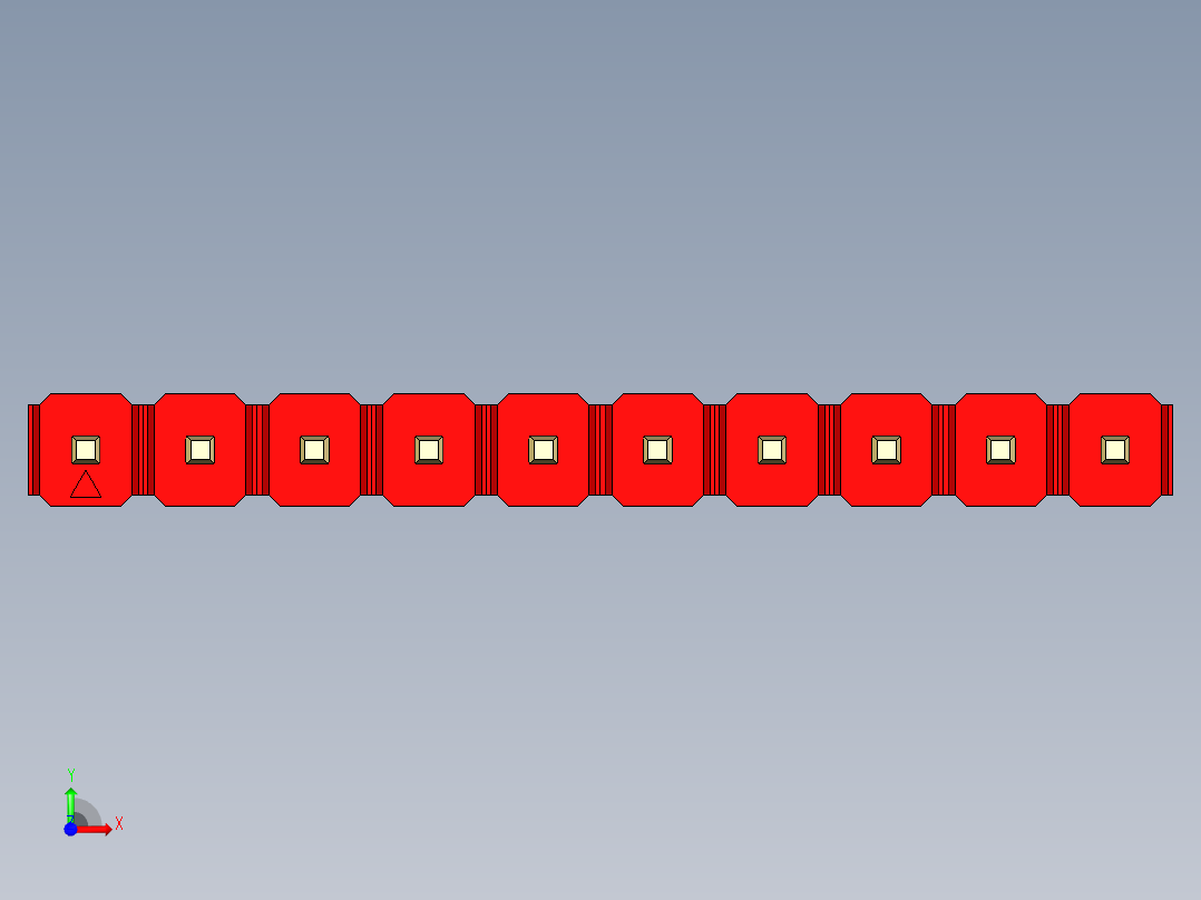 彩色公头100mil（2.54mm）系列-DS1021_red_1x10p_100mil_Type1_rev1.0前视图