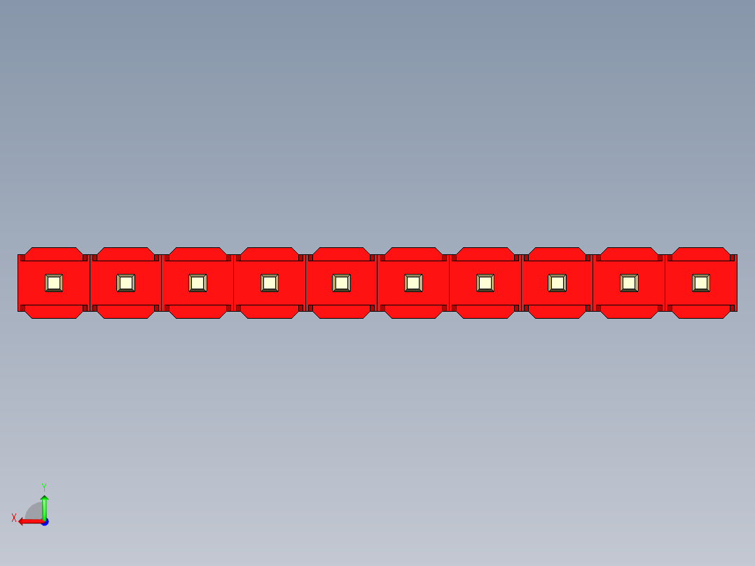 彩色公头100mil（2.54mm）系列-DS1021_red_1x10p_100mil_Type1_rev1.0后视图