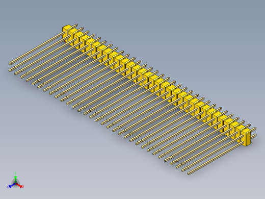 彩色公头100mil（2.54mm）系列-DS1021_yellow_2x32p_100mil_Type43_rev1.0