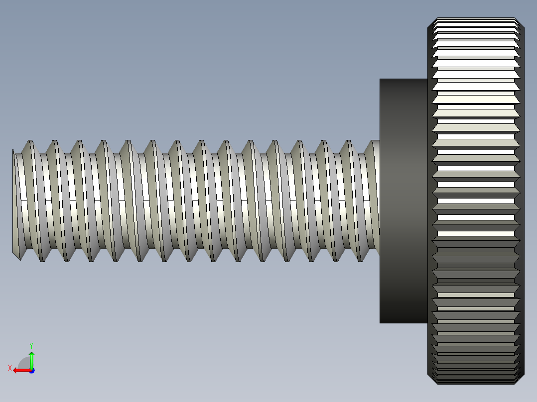 滚花旋钮-Knurled Knob 0.25x0.750x0.750.STEP后视图