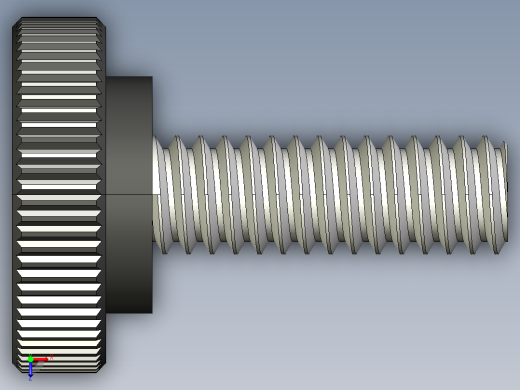 滚花旋钮-Knurled Knob 0.25x0.750x0.750.STEP俯视缩略图