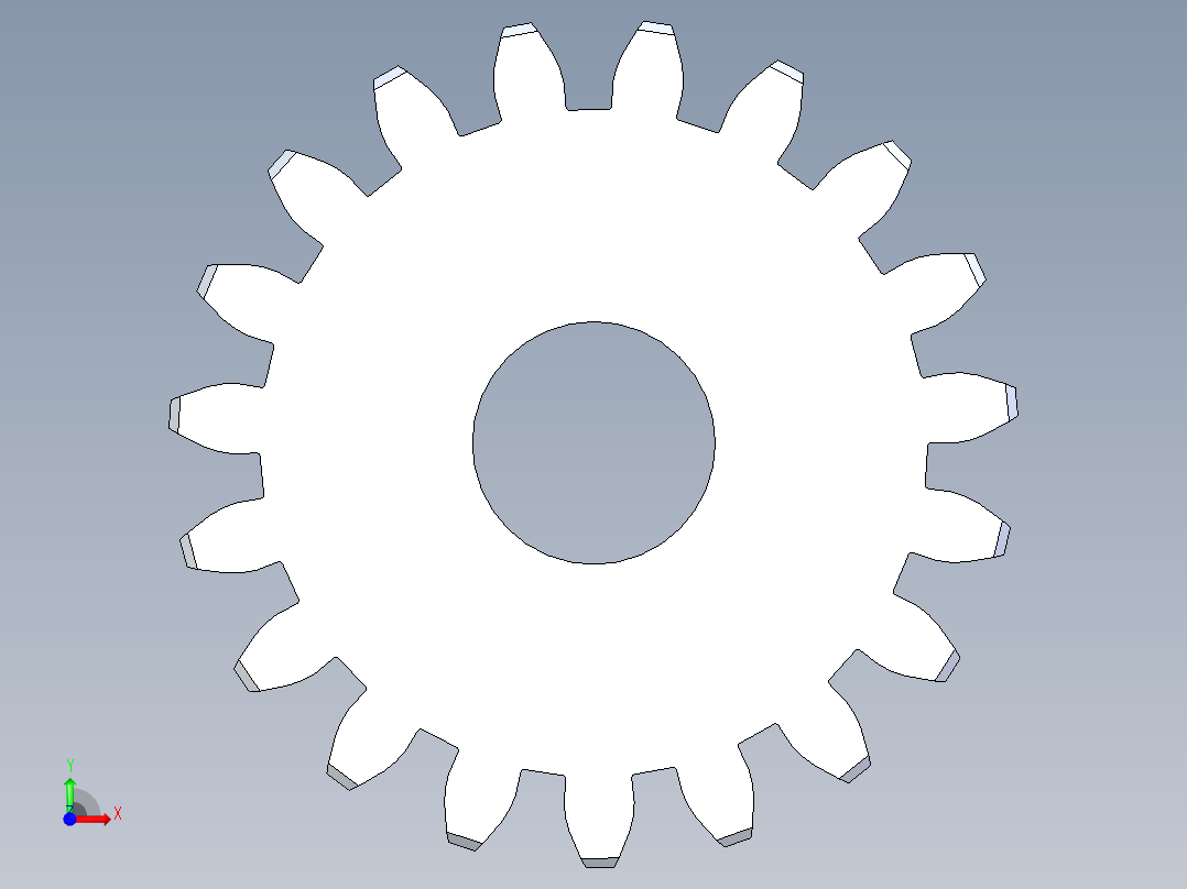 正齿轮-m1 20PA 19t Spur Gear前视图