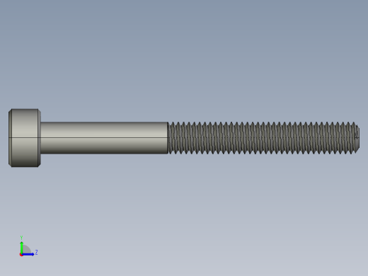 M3 x 0.5mm Thread 30mm LONG SOCKET HEAD CAP SCREW.STEP左视缩略图
