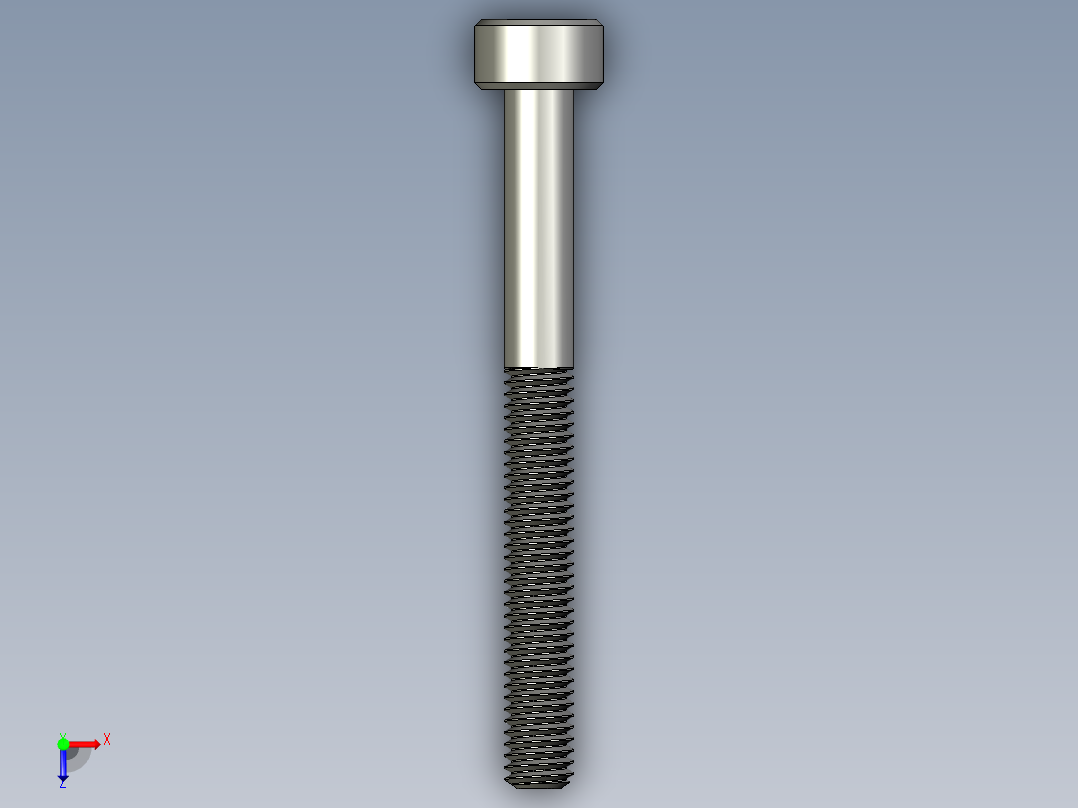 M3 x 0.5mm Thread 30mm LONG SOCKET HEAD CAP SCREW.STEP俯视图