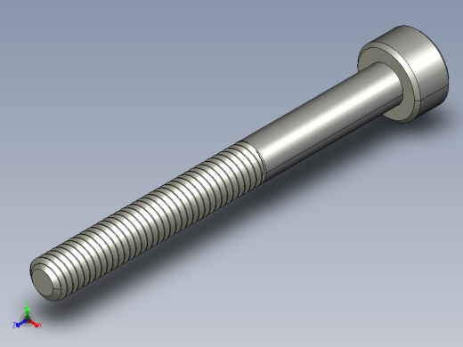 M3 x 0.5mm Thread 30mm LONG SOCKET HEAD CAP SCREW.STEP正等轴测缩略图