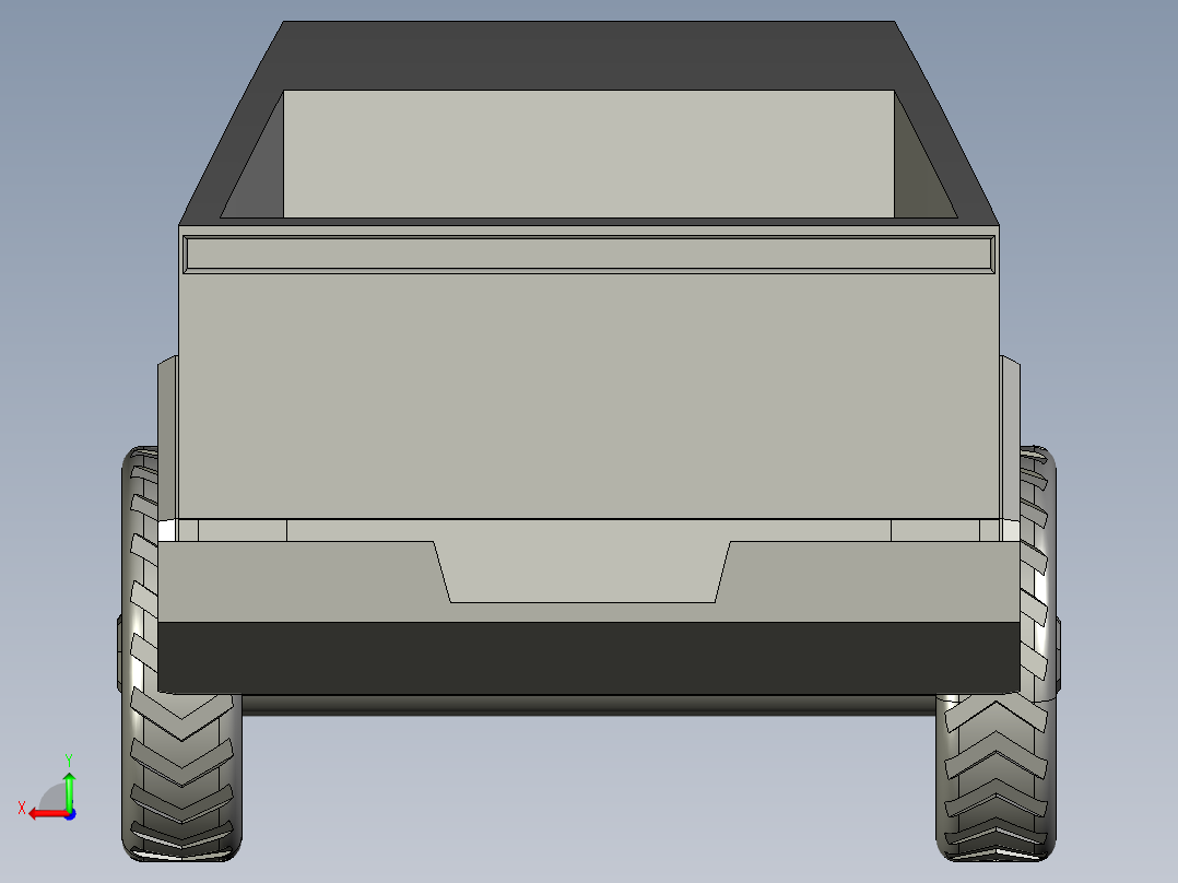 特斯拉Cybertruck后视图