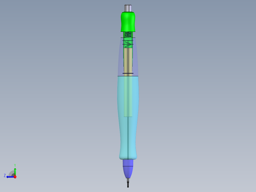 圆珠笔SolidWorks图右视图