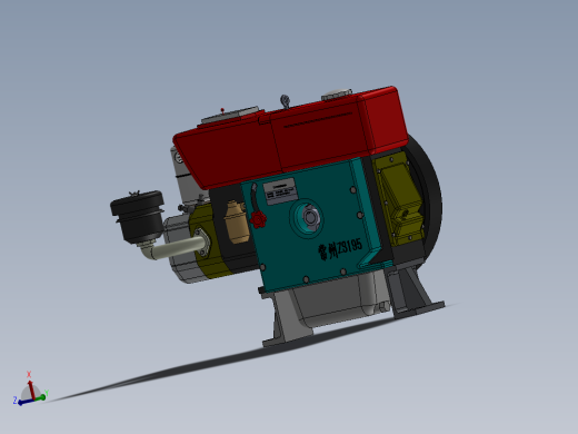 S195柴油机sw三维图 1020504==700