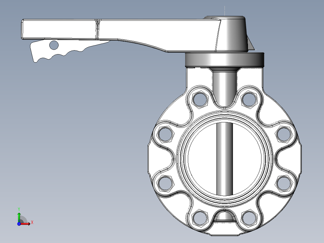 PVC管件-4in_PVC BUTTERFLY VALVE前视图