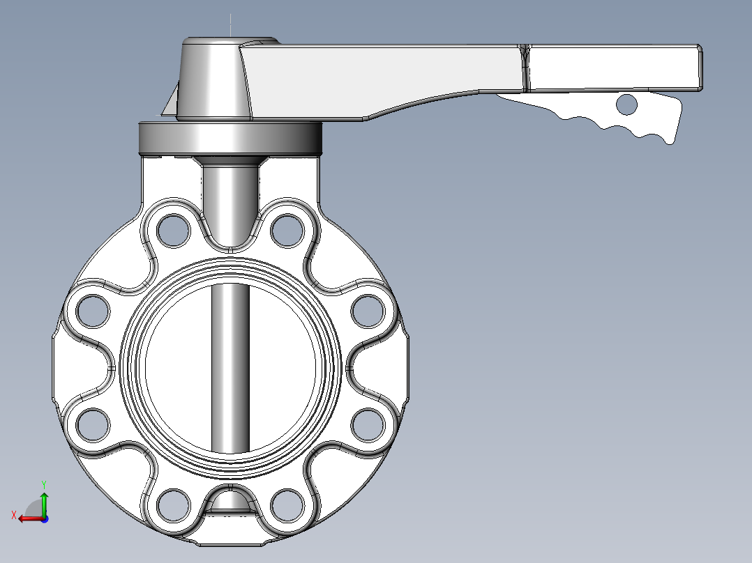 PVC管件-4in_PVC BUTTERFLY VALVE后视图