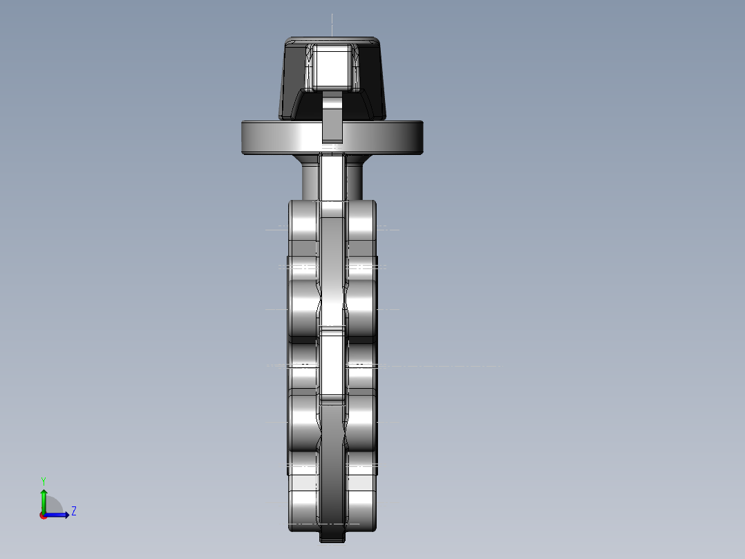 PVC管件-4in_PVC BUTTERFLY VALVE左视图