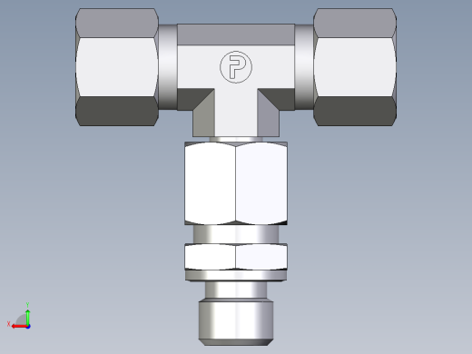 卡套式工业通用硬管接头EO_Assembled_adjustable_standpipe_branch_tee_EVT10LM71后视缩略图