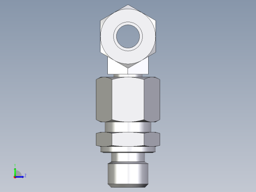 卡套式工业通用硬管接头EO_Assembled_adjustable_standpipe_branch_tee_EVT10LM71左视缩略图