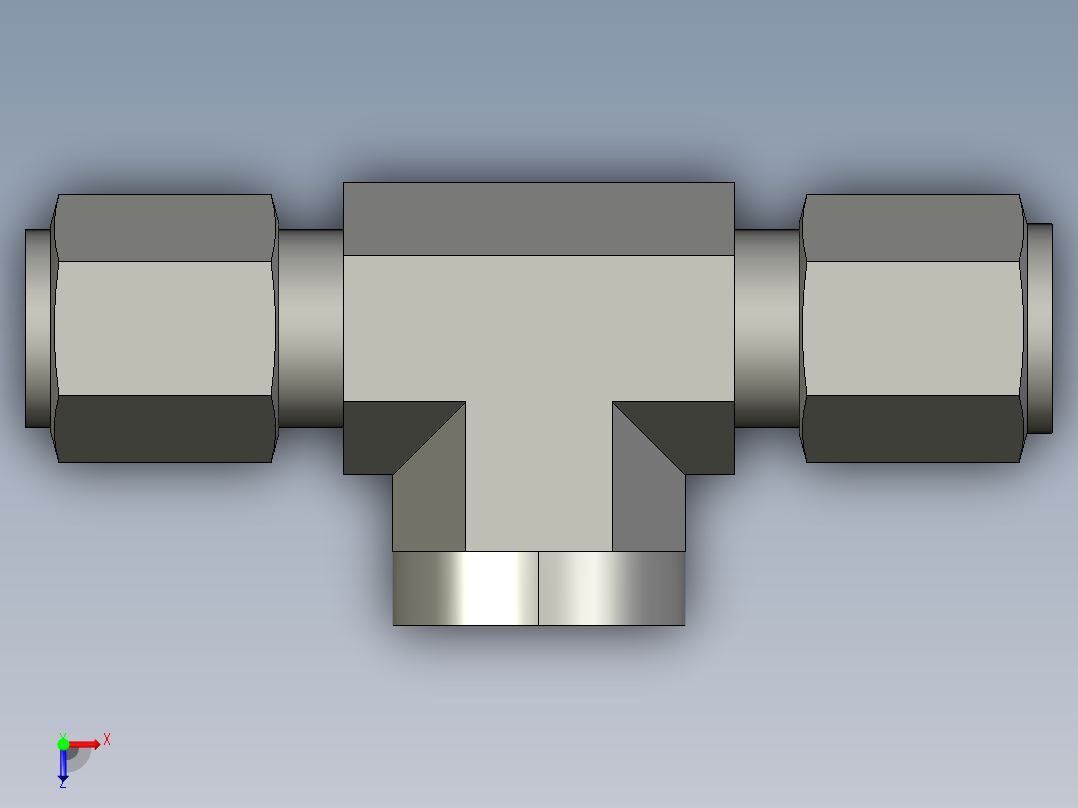 卡套式工业通用硬管接头6_obu-s俯视图