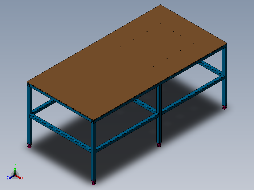工作台正等轴测图