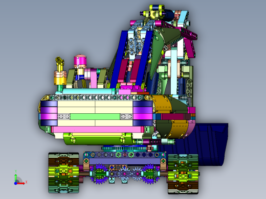 电动大号工程系列挖掘机积木玩具前视缩略图