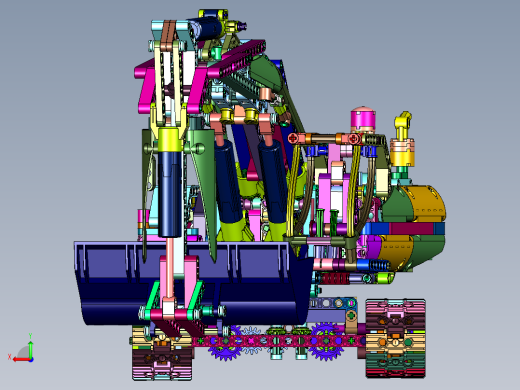 电动大号工程系列挖掘机积木玩具后视缩略图