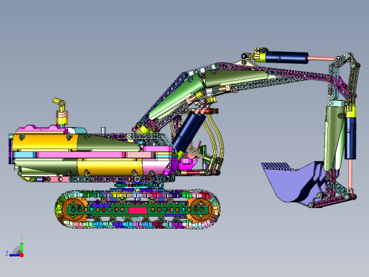 电动大号工程系列挖掘机积木玩具右视缩略图