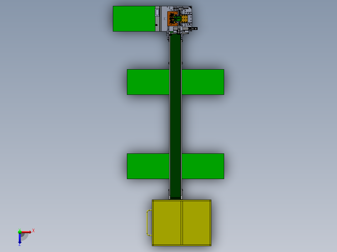 注塑车间塑胶件自动攻牙生产线俯视图