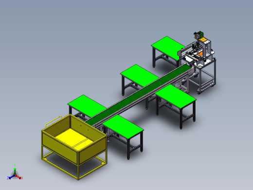 注塑车间塑胶件自动攻牙生产线正等轴测缩略图