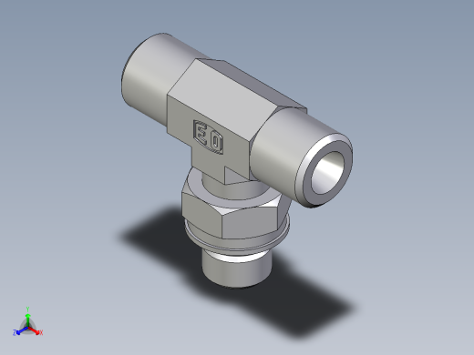 卡套式工业通用硬管接头EO_Adjustable_locknut_branch_tee_TEE06SMOROMDCF
