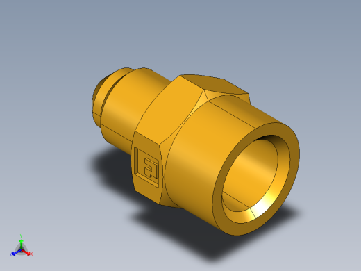 扩口式工业通用硬管接头Female Connector 46F-3-2正等轴测缩略图
