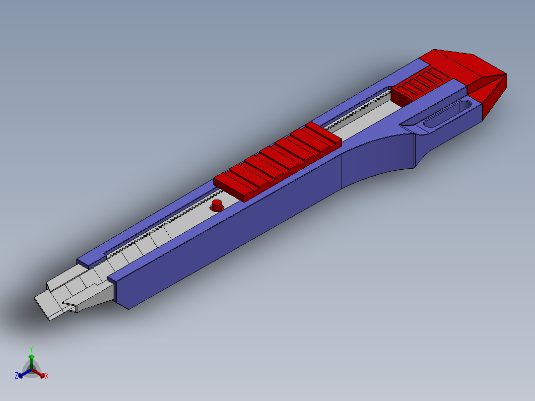 美工刀开箱刀正等轴测图