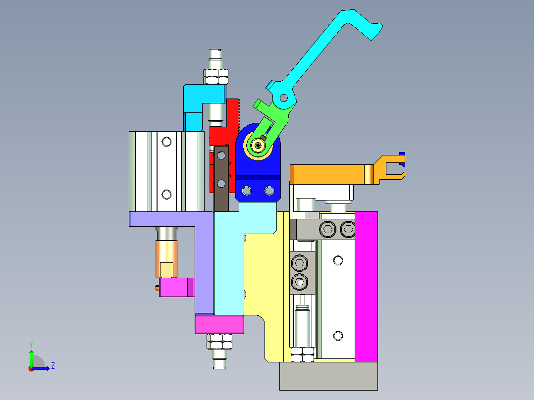 多工位压紧机构设计左视图