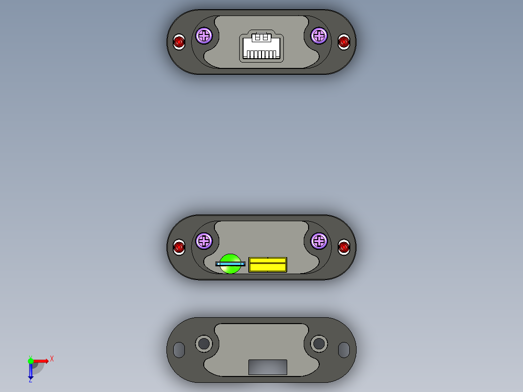 RJ45 USB口采集器+智能开关3D4俯视图
