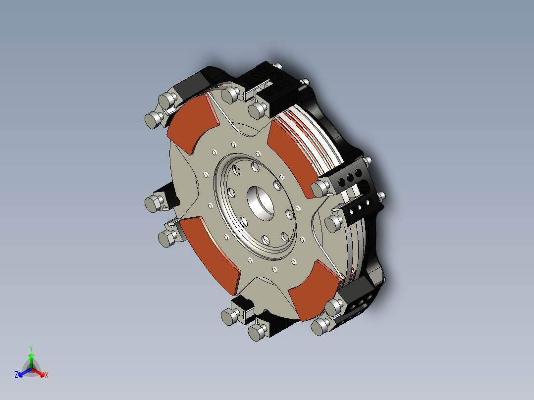 A0003044-AP赛车离合器正等轴测图