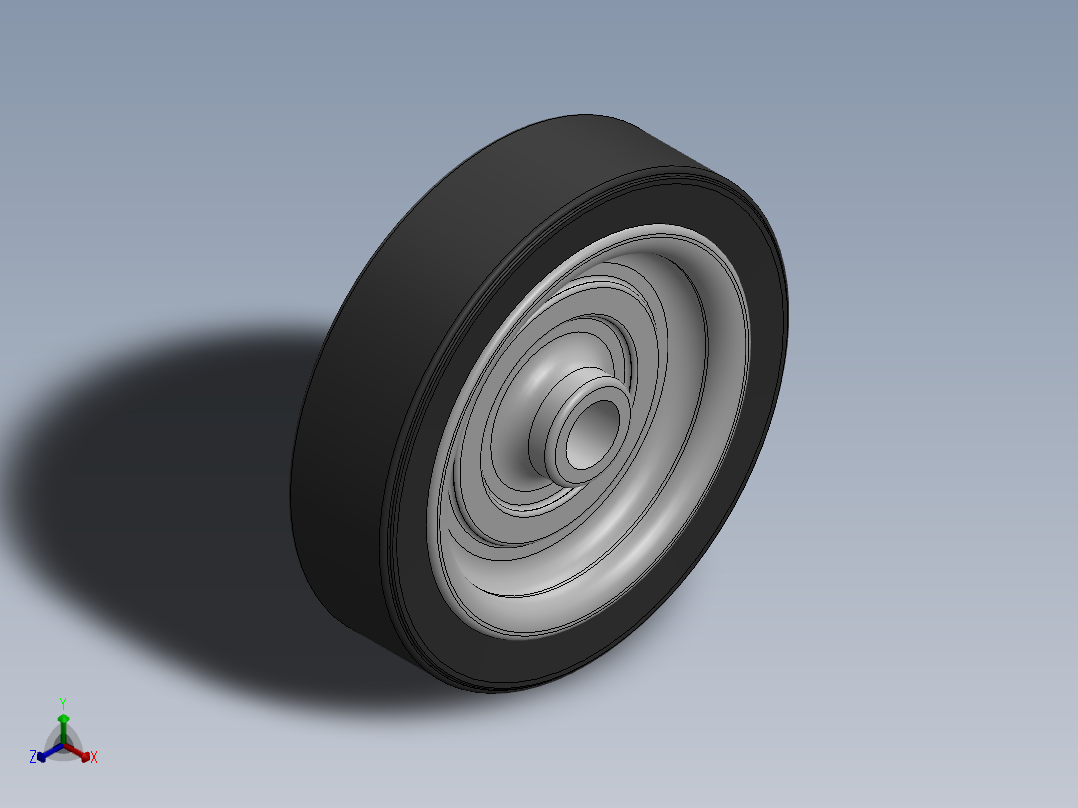 6英寸实心硬橡胶轮胎，内径20毫米，用于手推车、割草机等正等轴测图