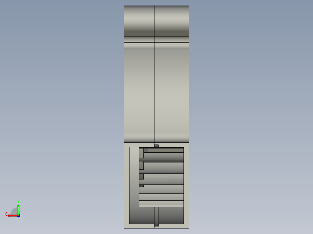 径向冷却风扇后视图