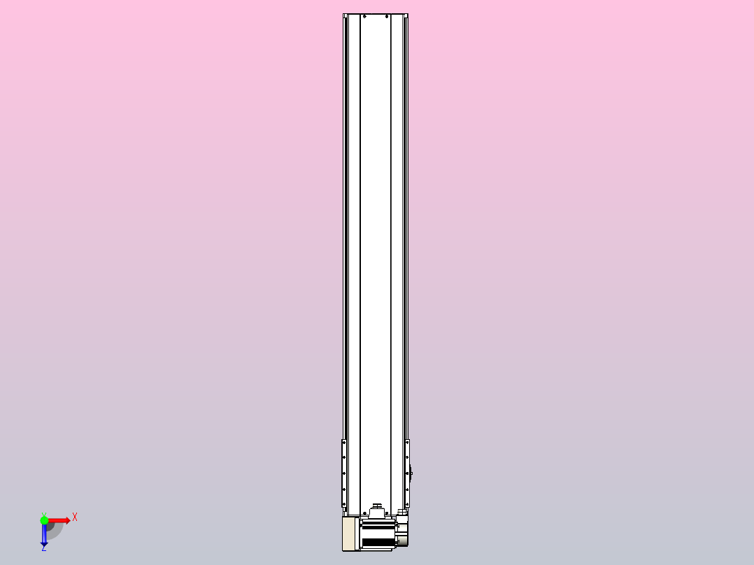 皮带直线轴半封闭可选导轨TPA-HNB-220D-176-L1300-LU-Y-P1K-N3俯视图