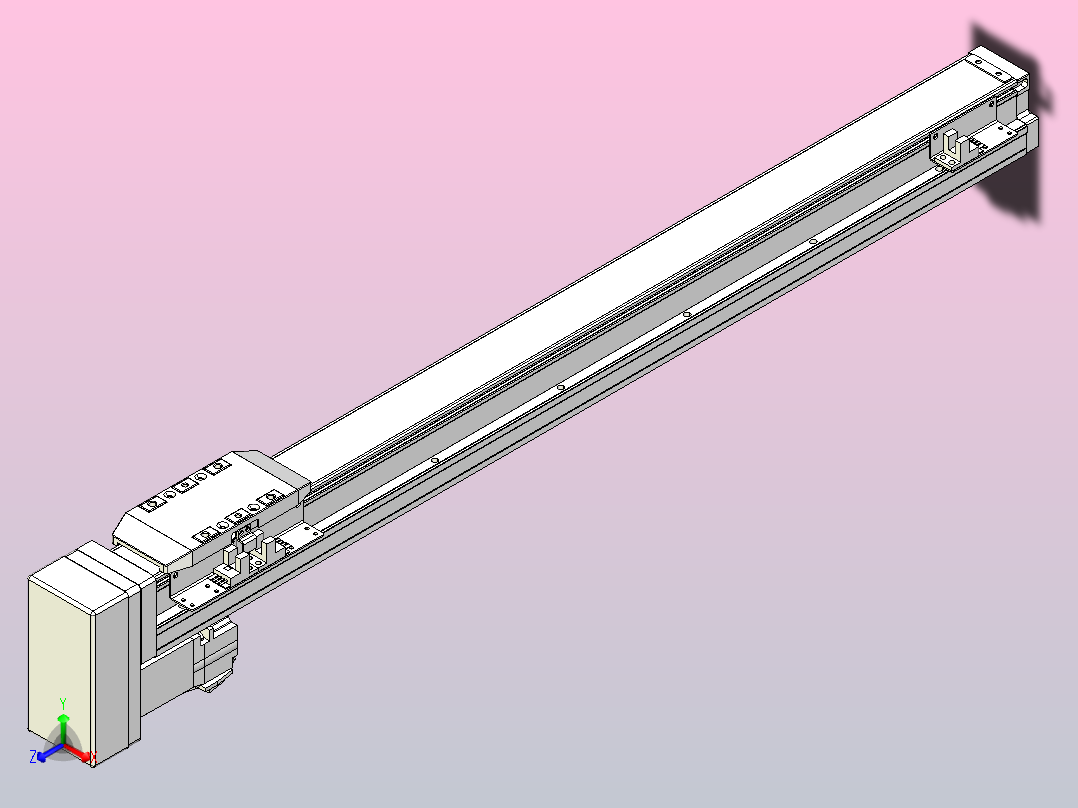 滚珠丝杠直线轴内置导轨TPA-GCR-50-1210C-L550-MP-M10-N3正等轴测图