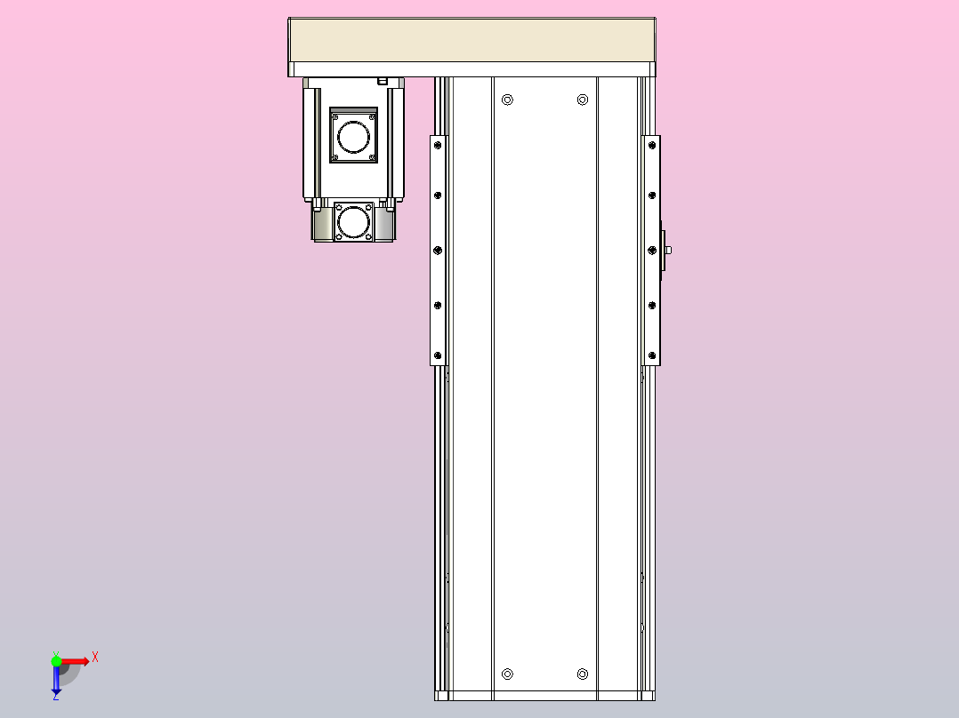 日规模组半封闭丝杆TPA-HNR-220D-3210C-L250-MR-C-P1K-N3俯视图