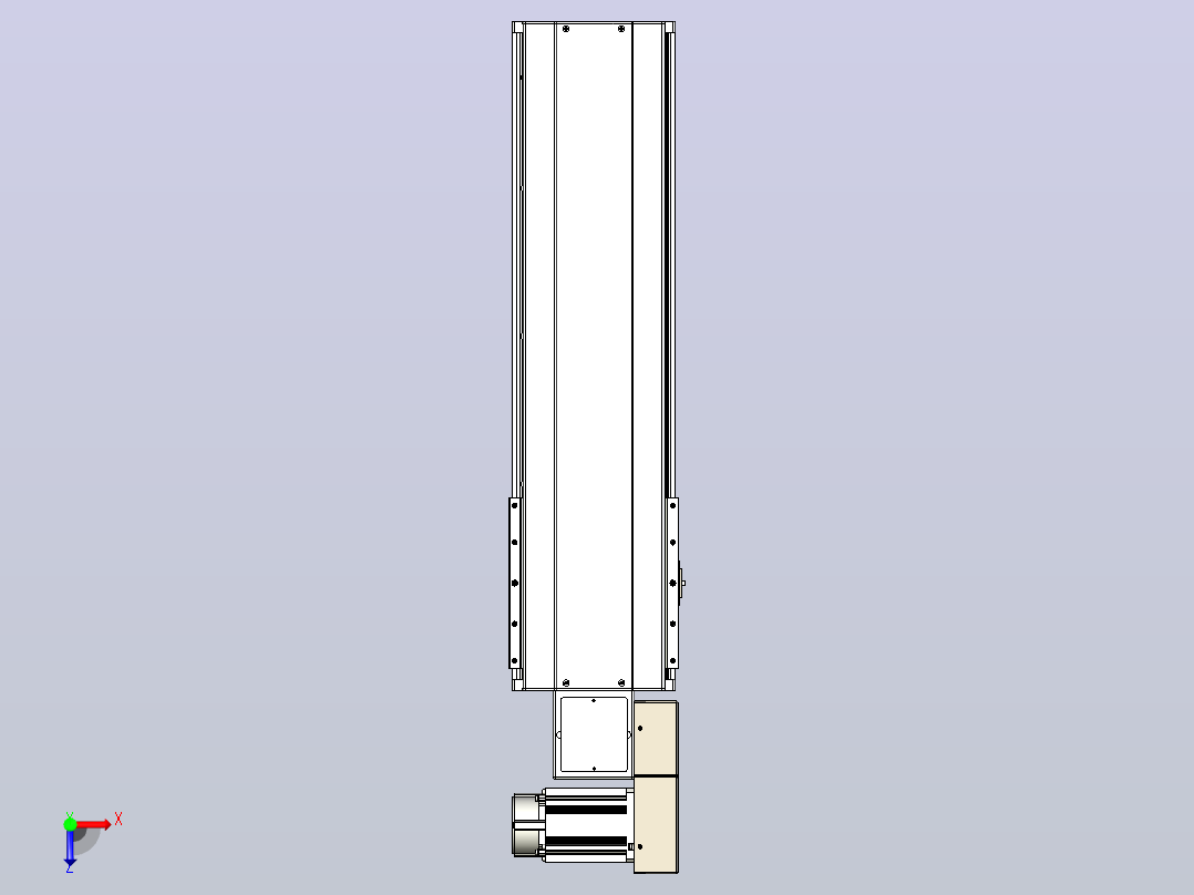 皮带直线轴半封闭可选导轨TPA-HNB-220D-176-L500-MR-C-P1K-N3俯视图