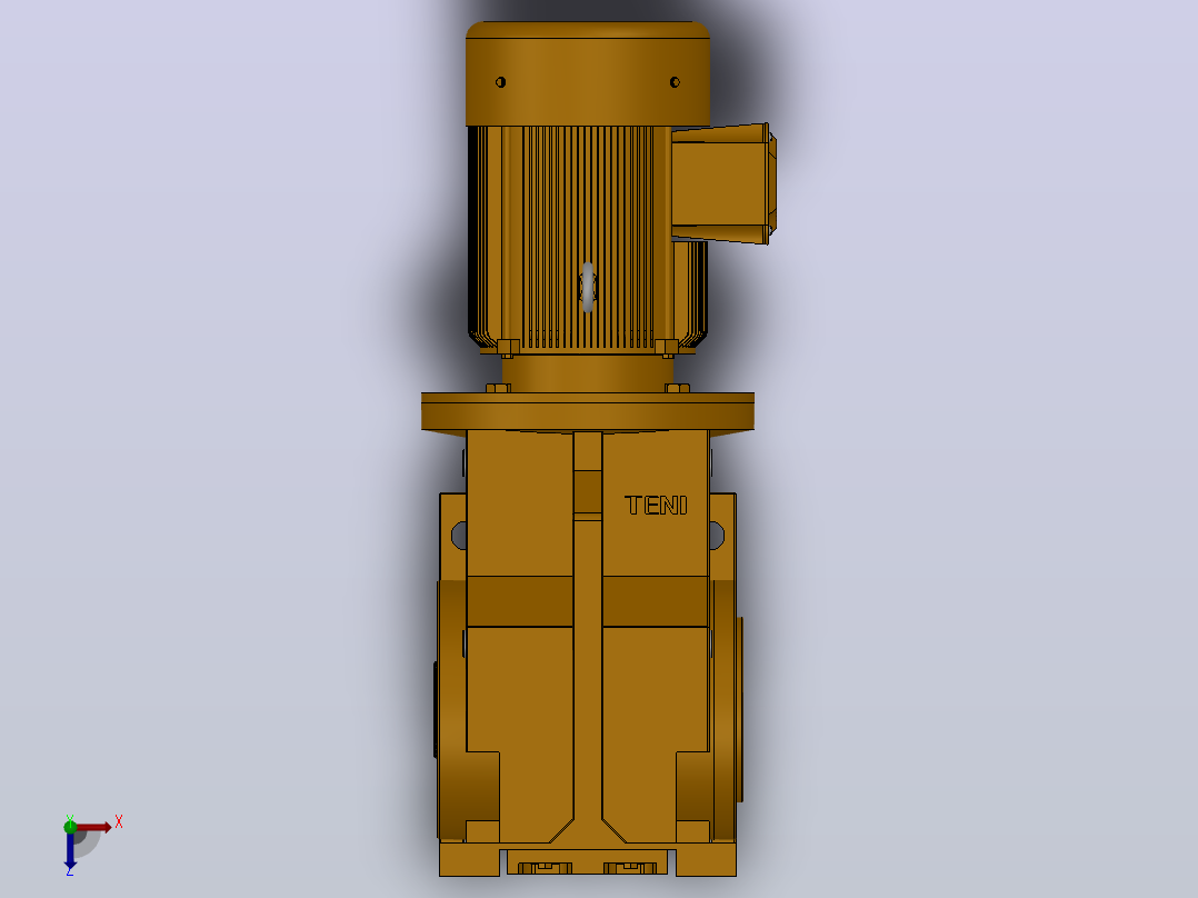KAZ127小法兰空心轴安装螺旋锥齿轮减速机[KAZ127-YV5.5-8P-110.13-M6-0°-A]俯视图
