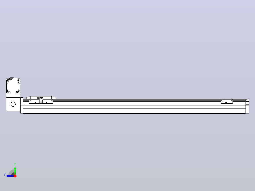 机器人皮带驱动直线轴TPA-GCB-80-P60-L800-LU-M20-N3右视图