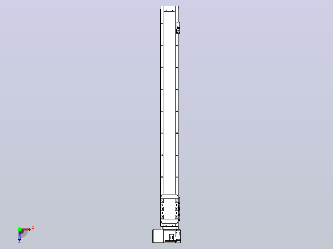 机器人皮带驱动直线轴TPA-GCB-80-P60-L800-LU-M20-N3俯视图