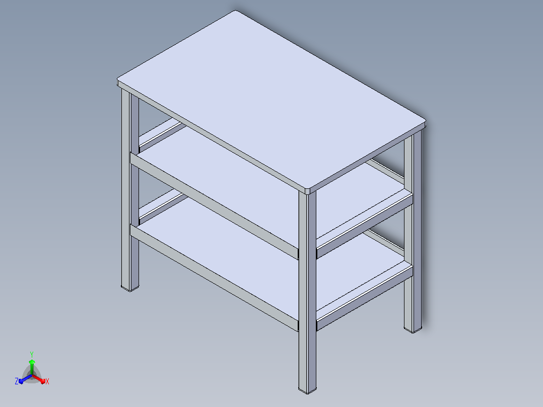 配备 CNC 的机器操作员办公桌主视图