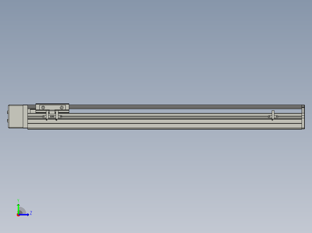 SYS12-BR-550-200W滚珠花健、支撑座、滚珠丝杠、交叉导轨、直线模组.STEP左视图