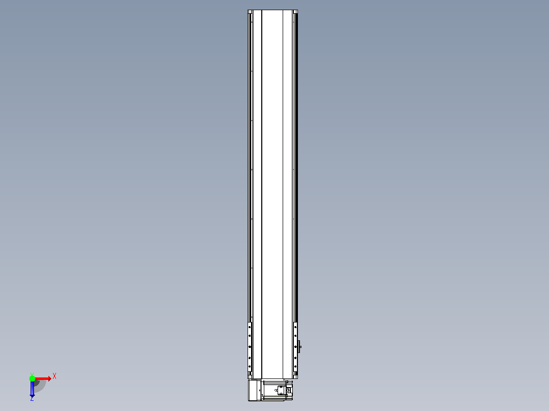 皮带直线轴半封闭可选导轨TPA-HNB-202D-140-L1150-LU-Y-P75-N3俯视图