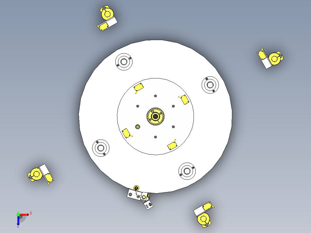 转车台原点锁定机构俯视图