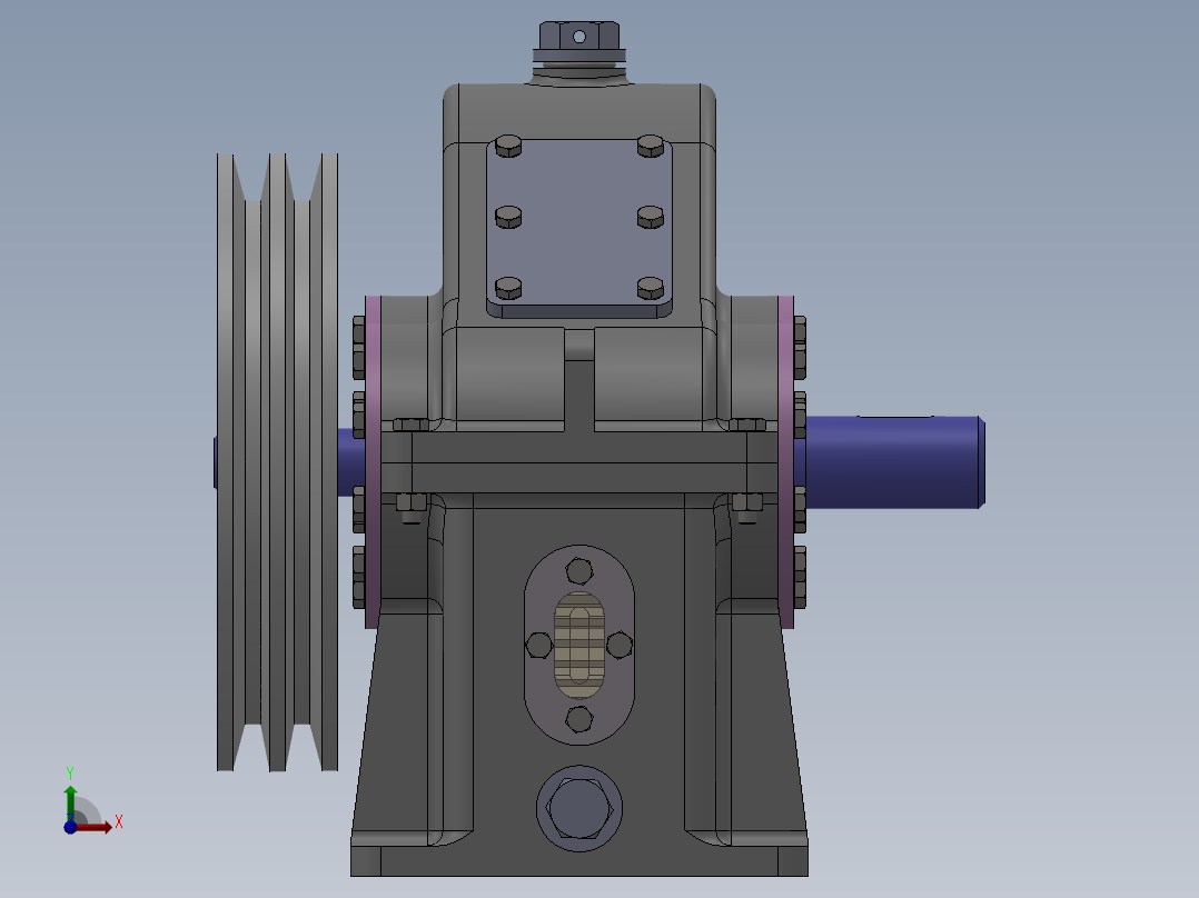 一级减速器减速箱前视图