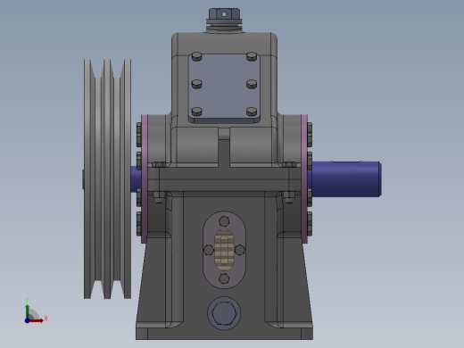 一级减速器减速箱前视缩略图