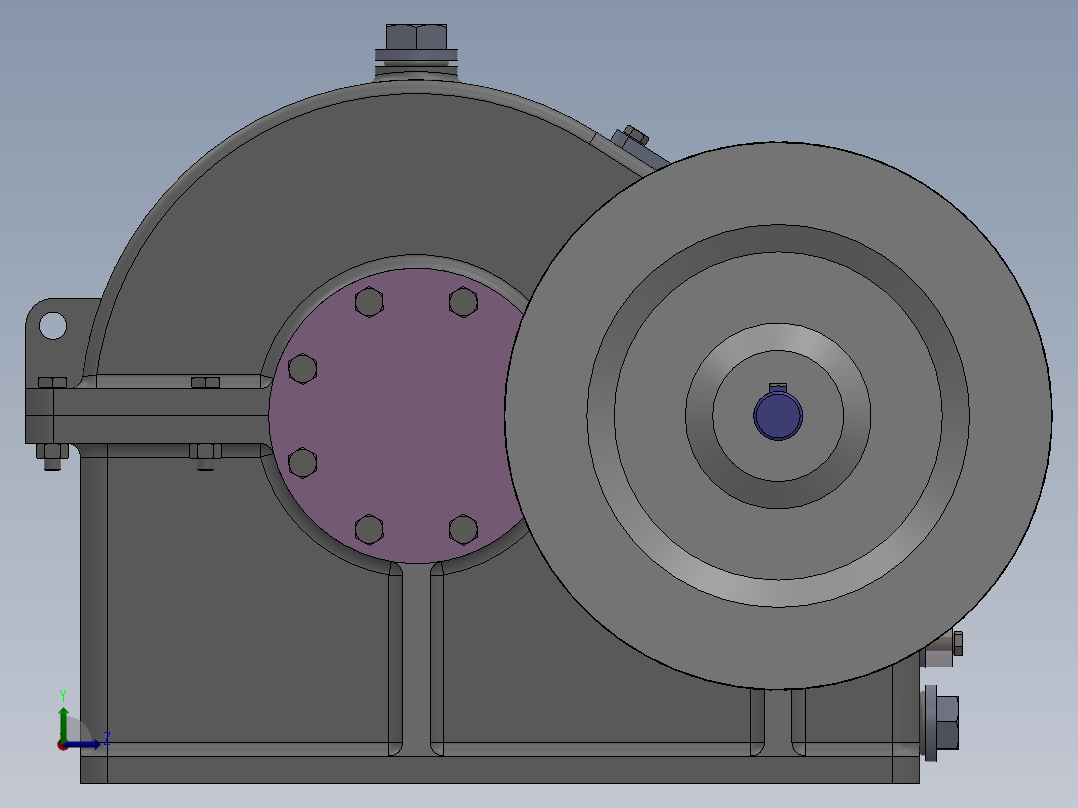 一级减速器减速箱左视图